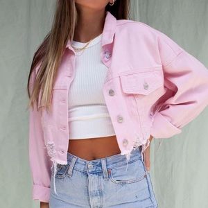 Jeans Jacket. Pink. Size M